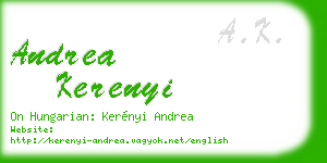 andrea kerenyi business card